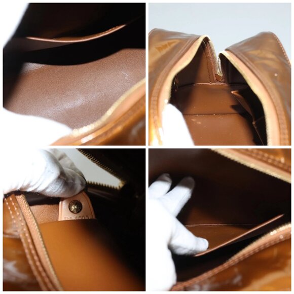 LOUIS VUITTON Monogram Vernis Tompkins Square Bag Bronze M91103 LV Auth 132209 - Picture 13 of 14